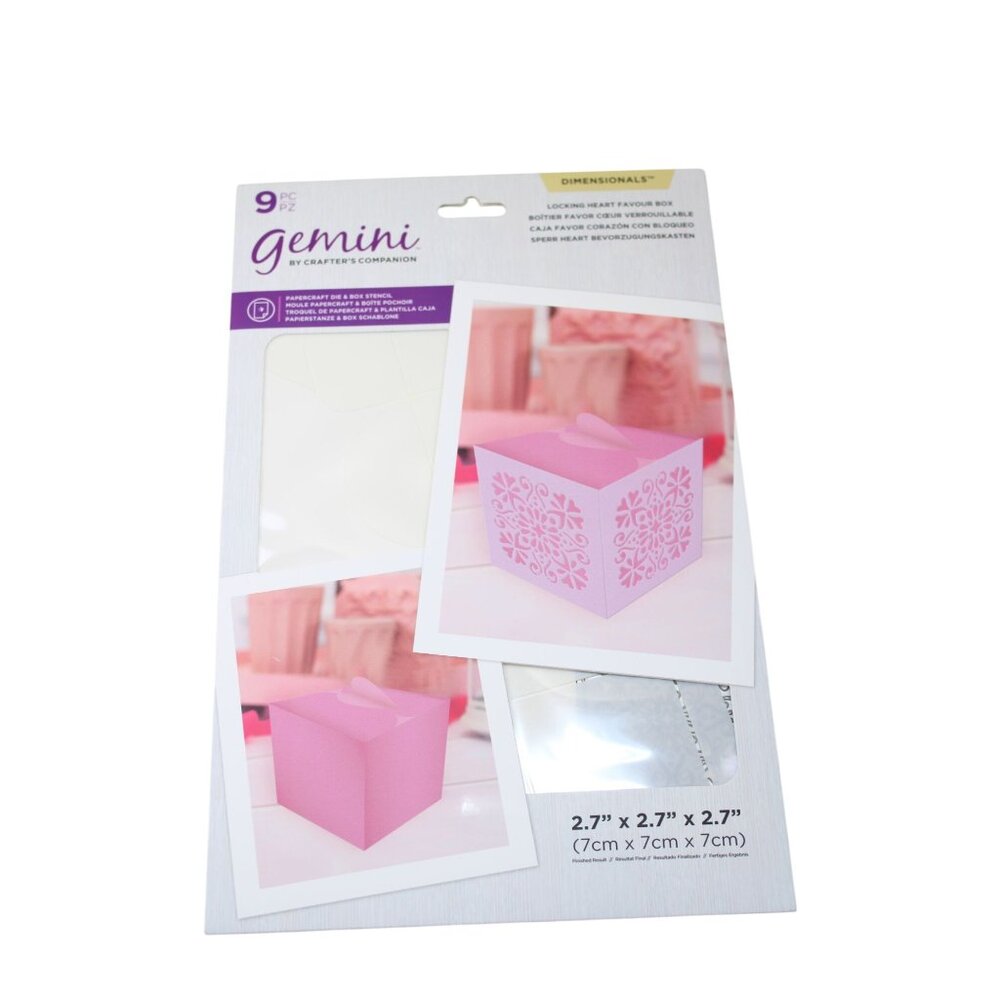 Crafters Companion Gemini Dimensionals Locking Heart Favour Box 92881 UNUSED
